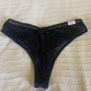 NWT Cacique tanga black panty 18 20